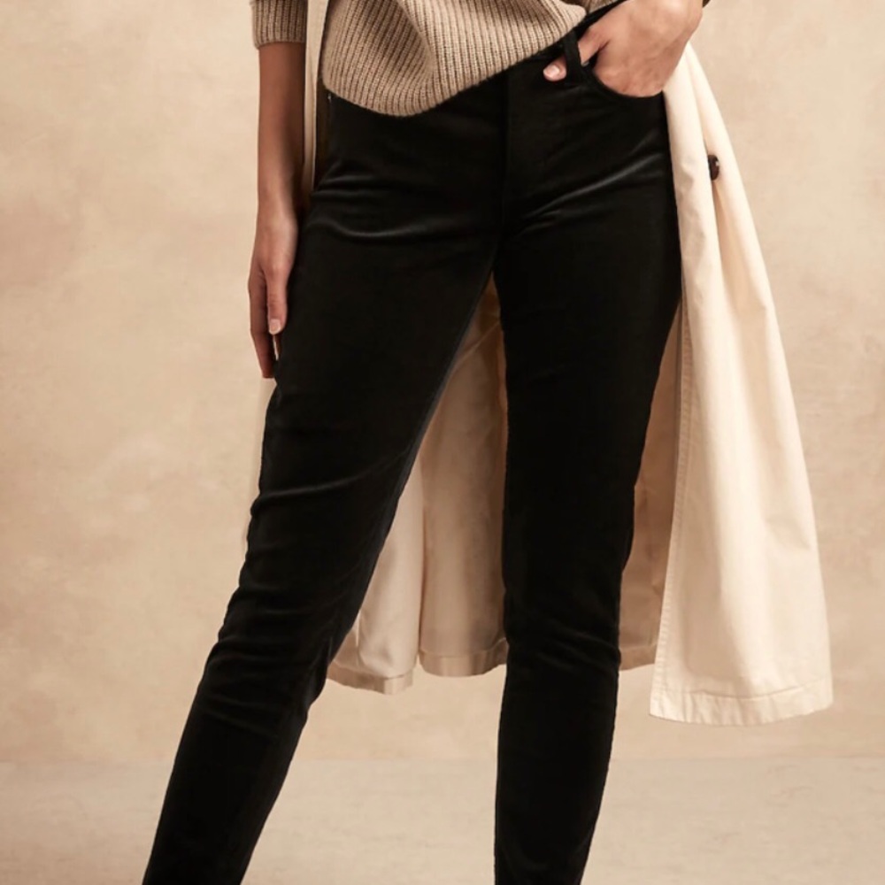 Banana Republic Black Skinny Fit Corduroy Pants
